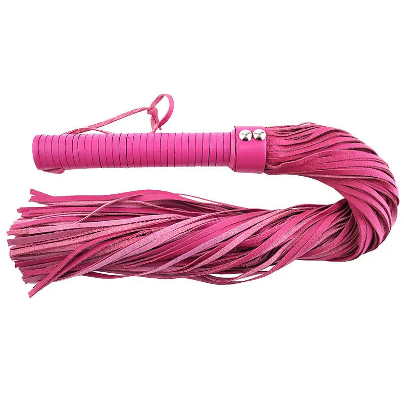 Rouge Garments Large Pink Leather Flogger for Sensual Adventures