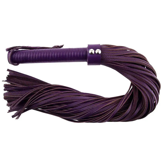 Rouge Garments Large Purple Leather Flogger for Enchanting Pleasure