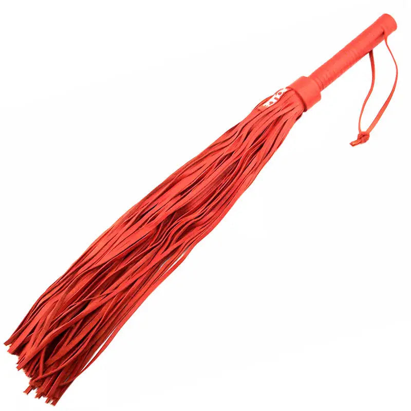 Rouge Garments Large Red Leather Flogger for Enhanced Pleasure