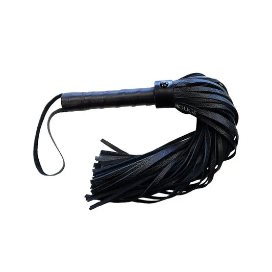 Rouge Garments Plain Black Flogger for Ultimate Pleasure and Style