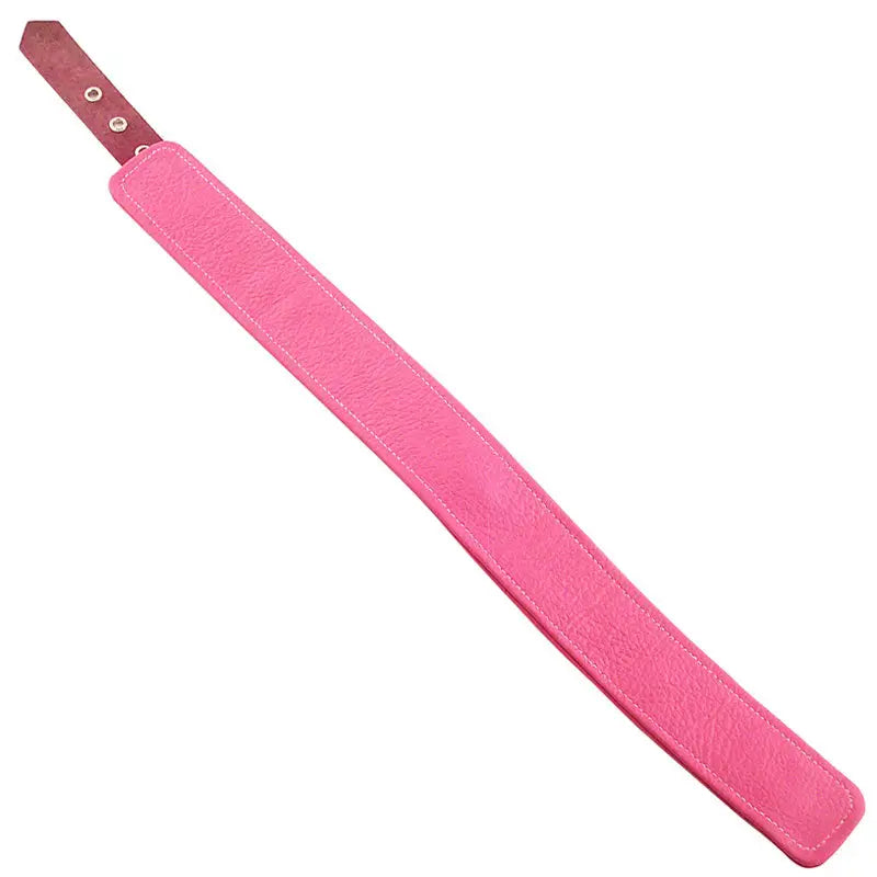 Rouge Garments Plain Pink Leather Collar with Removable O-Ring