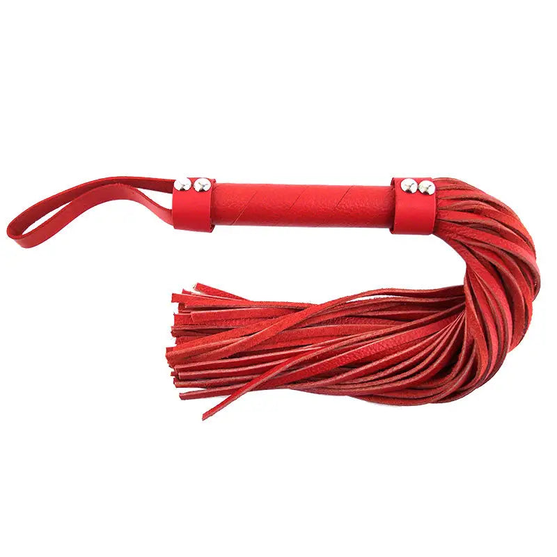 Rouge Garments Red Leather Flogger for Sensual Experiences