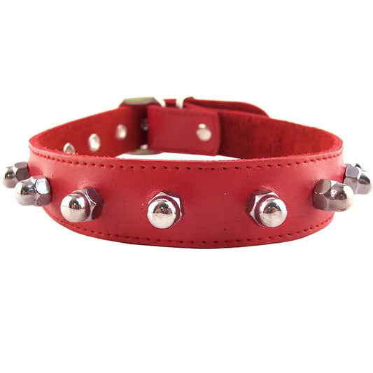 Rouge Garments Red Nut Collar for Passionate Bondage Experiences