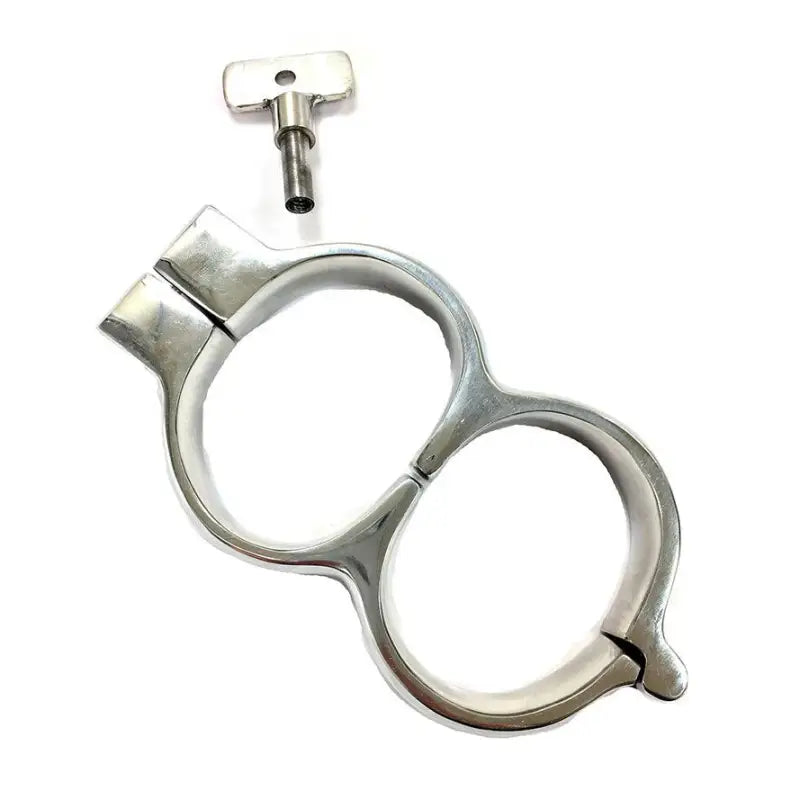 Rouge Stainless Steel Lockable Wrist Cuffs for Bondage Enthusiasts