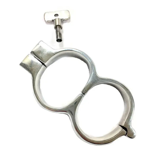 Rouge Stainless Steel Lockable Wrist Cuffs for Bondage Enthusiasts