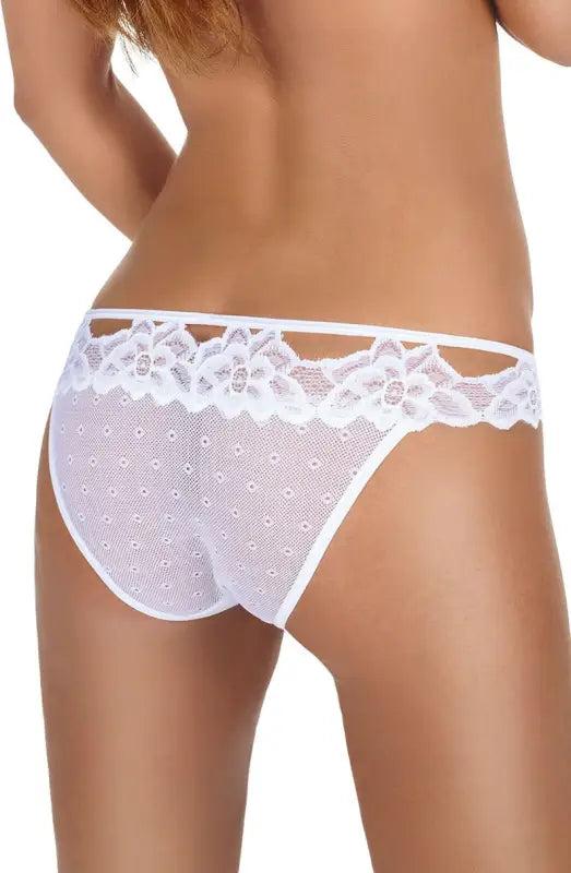 Roza Falka Brief with Intricate Semi Transparent Mesh and Polka Dot Effect