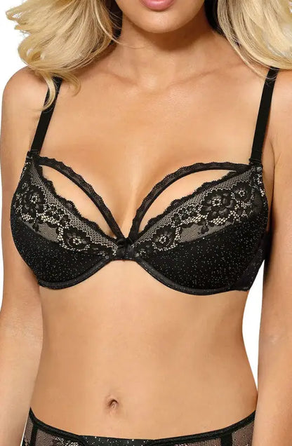 Roza Kena Black Push Up Bra Featuring In-Trend Sensual Style