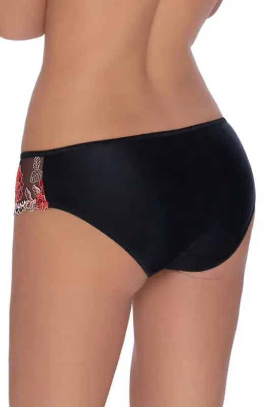 Roza Natali Black Brief Exuding Elegance with Floral Embroidery