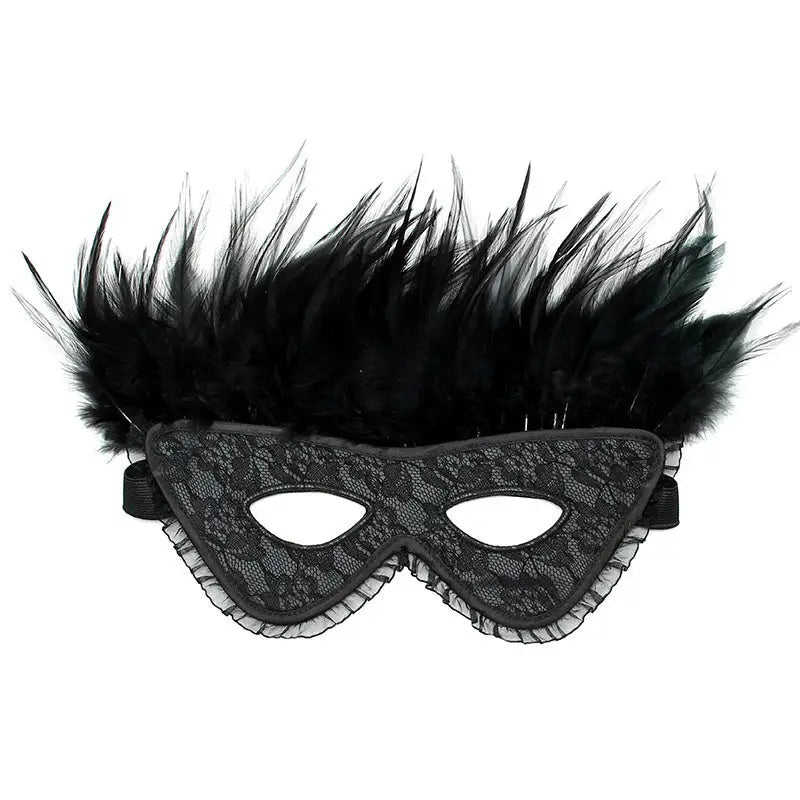 Satin Look Feather Mask with Elastic Strap for Elegant Design