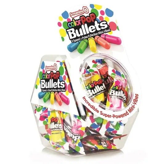 Screaming O Colour Pop Bullet in Candy Bowl Dispenser (40) 