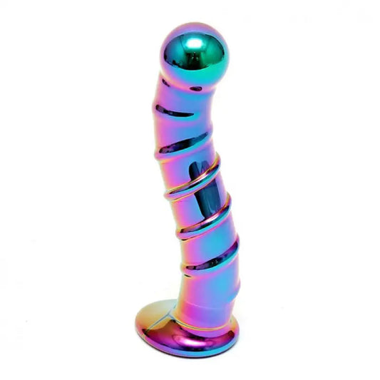 Sensual Multi Coloured Glass Nikita Dildo for Intimate Pleasure