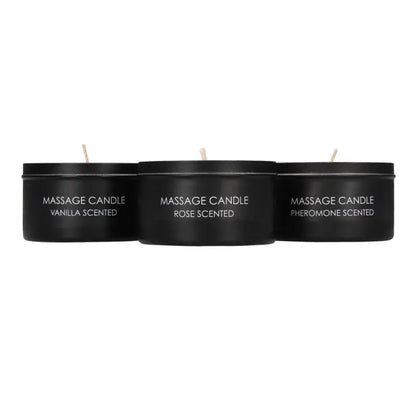 Set of 3 Massage Candles for Relaxation and Intimate Experiences