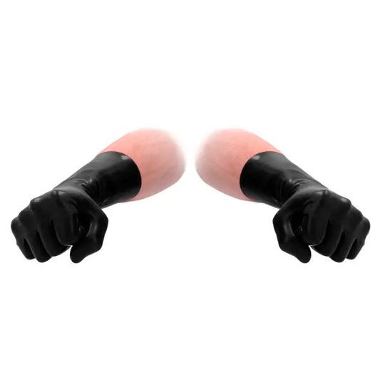 Silicone Lubricant Prostate Massagers with Black Latex Short Gloves