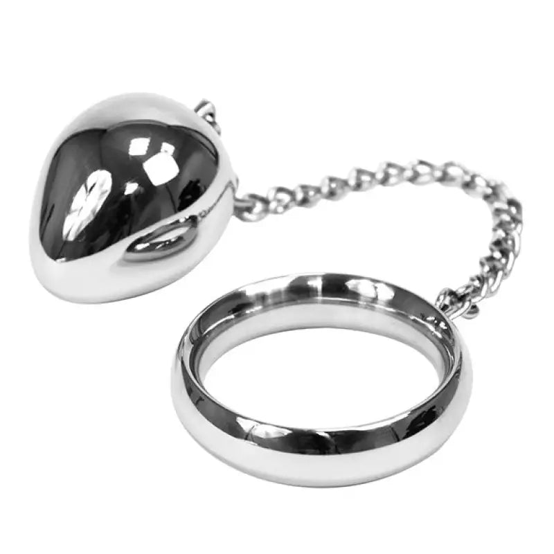 Silver Donut Cock Ring with Anal Egg by Rimba for Enhanced Pleasure