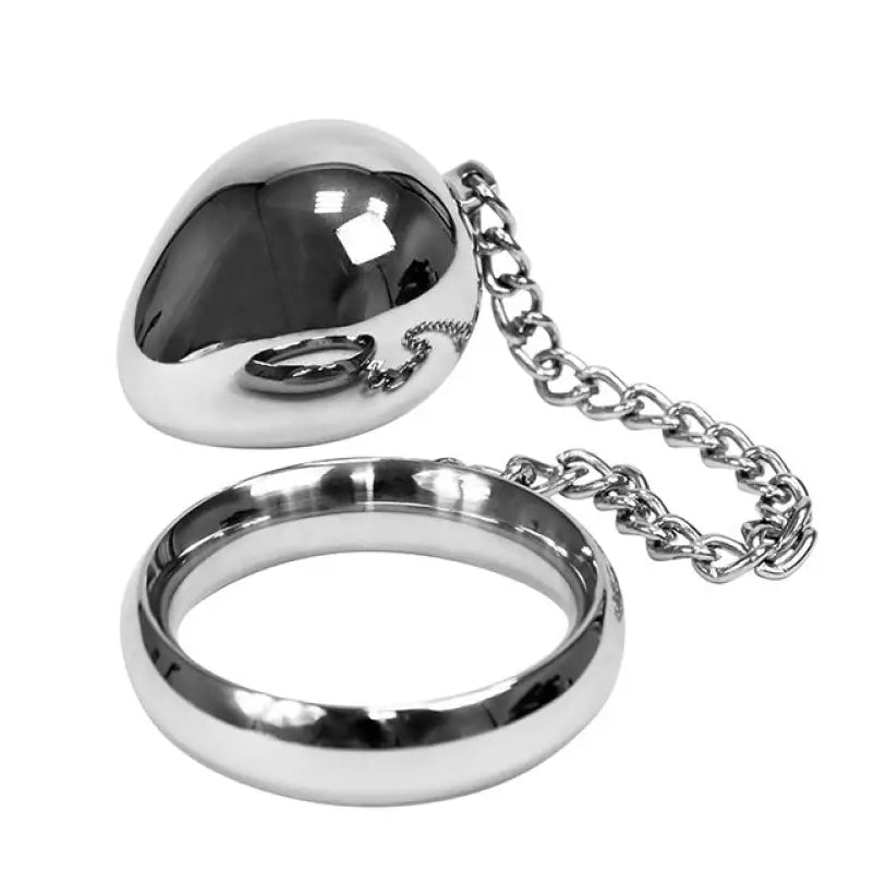 Silver Donut Cock Ring with Anal Egg by Rimba for Enhanced Pleasure