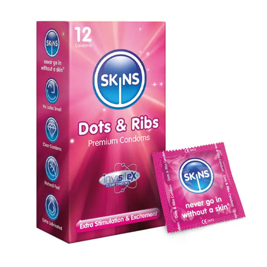 Skins Condoms Dots & Ribs 12 Pack