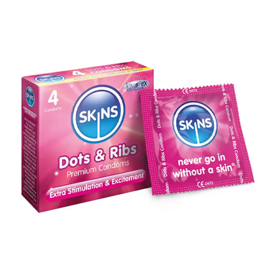 Skins Condoms Dots & Ribs 4 Pack