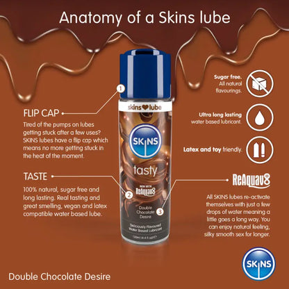 Skins Double Chocolate Desire Flavoured Lubricant and Oils