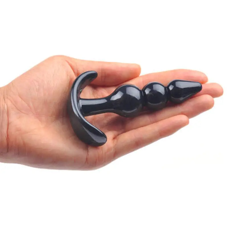 Small Black Beaded Anal Plug for Enhanced Pleasure and Comfort