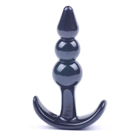 Small Black Beaded Anal Plug for Enhanced Pleasure and Comfort