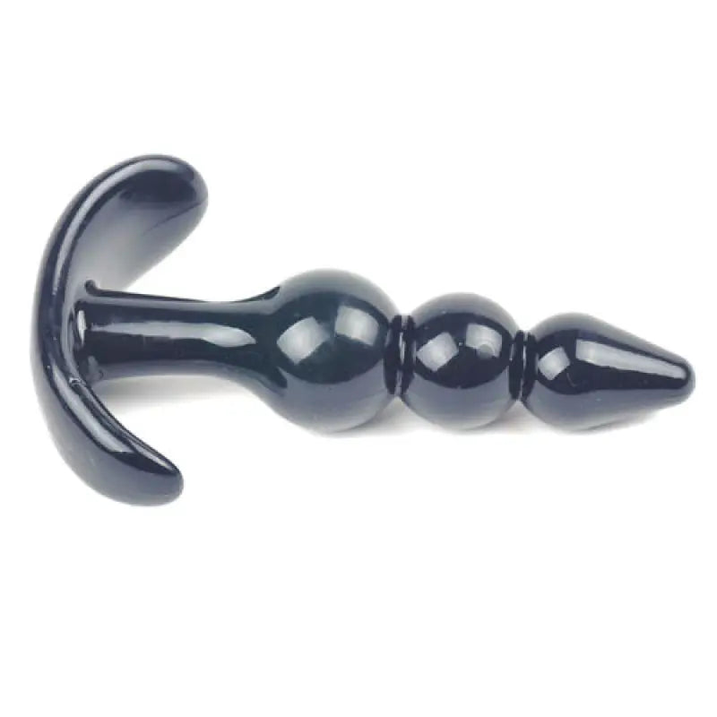 Small Black Beaded Anal Plug for Enhanced Pleasure and Comfort