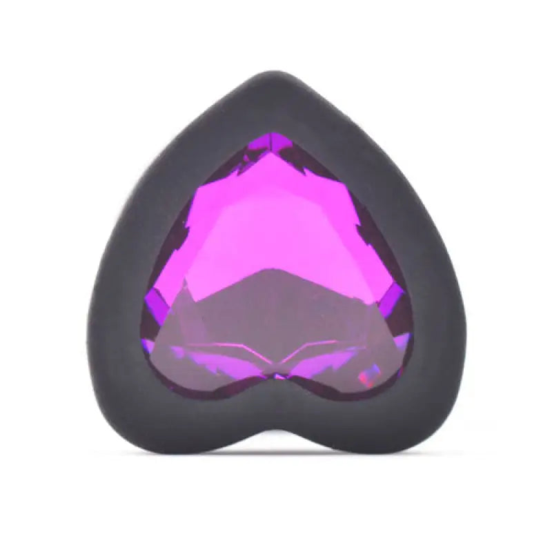 Small Heart Shaped Diamond Base Black Butt Plug for Ultimate Pleasure