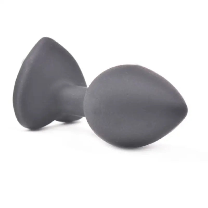 Small Heart Shaped Diamond Base Black Butt Plug for Ultimate Pleasure