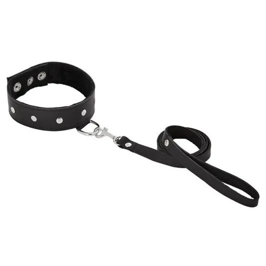 SportSheets Leather Leash and Collar Set for Ultimate Bondage