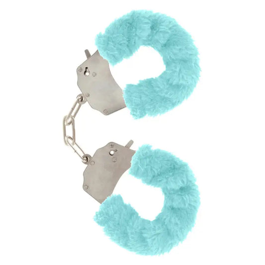 ToyJoy Furry Fun Wrist Cuffs Aqua for Comfortable Restraint