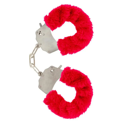 ToyJoy Furry Fun Wrist Cuffs Red for Soft Bondage Exploration