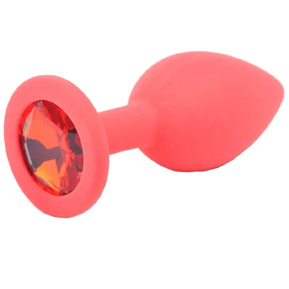 Unleash Desire with the Small Red Jewelled Silicone Butt Plug