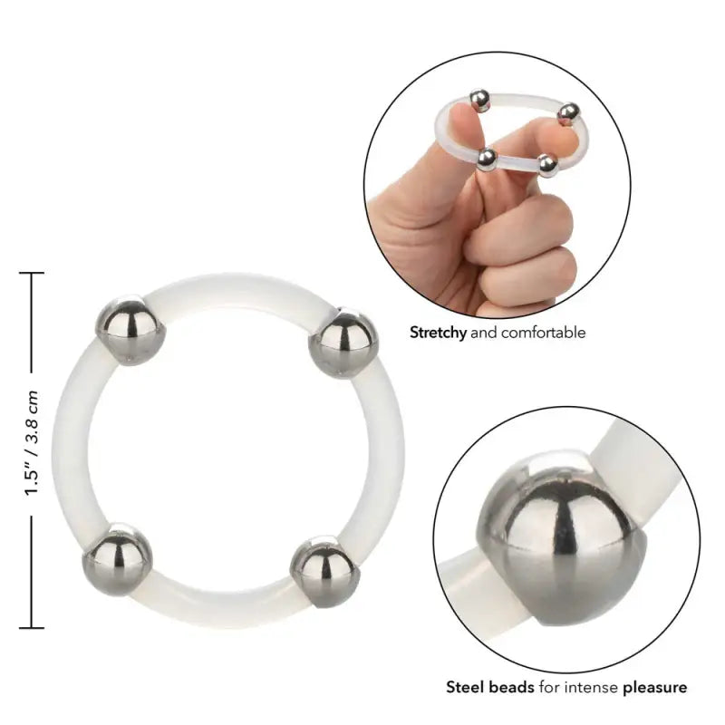 Unleash Ecstasy with the Steel Beaded Silicone Ring for Enhanced Pleasure