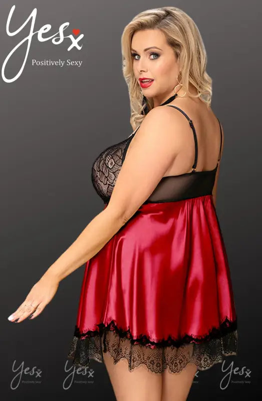 Unleash Elegance with the YesX YX832Q Babydoll in Flowing Red Satin