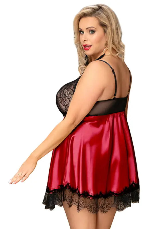 Unleash Elegance with the YesX YX832Q Babydoll in Flowing Red Satin