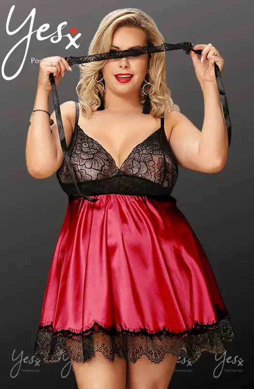 Unleash Elegance with the YesX YX832Q Babydoll in Flowing Red Satin