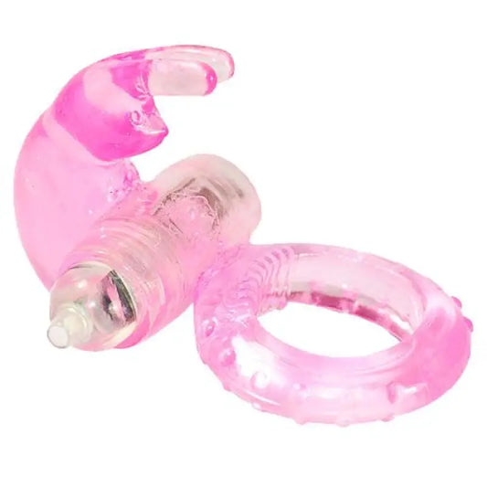 Unleash Pleasure with the Pink Jelly Vibrating Rabbit Cock Ring