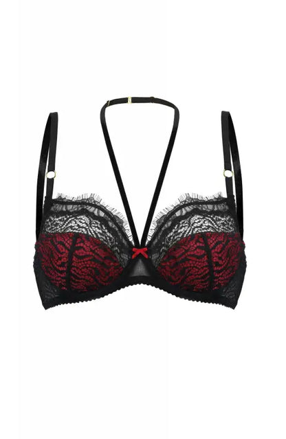 Unleash Your Allure with the Confidante Devil Bra in Sexy Red and Black Lace