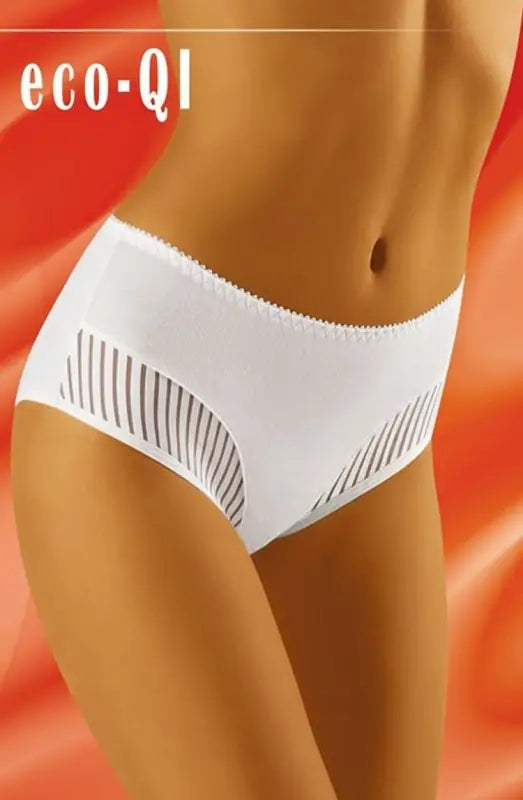 Wolbar Eco-QI White Brief with Sheer Lace Edging for Unmatched Elegance