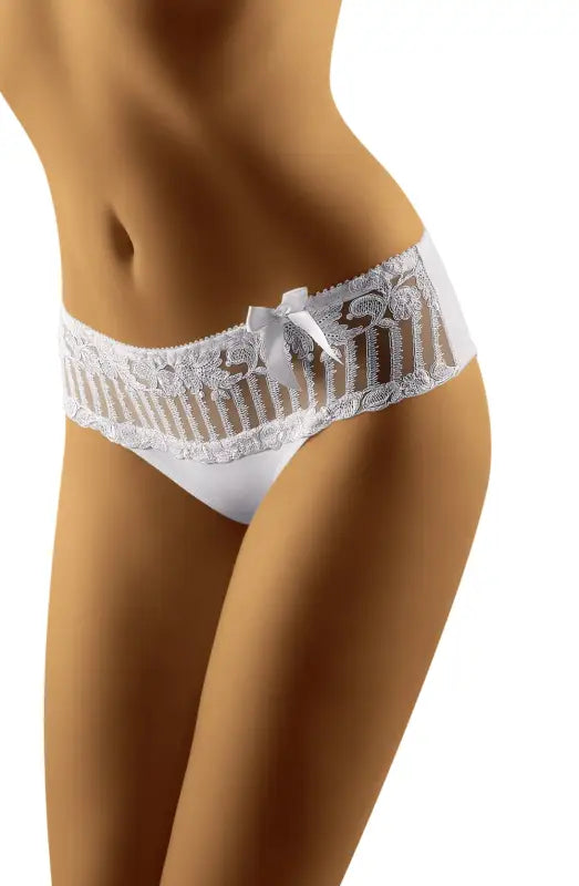 Wolbar Mela White Brief with Gorgeous Lace Band and Pretty Ribbon Bow