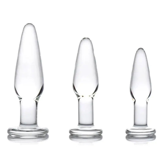 XR Dosha 3 Piece Glass Anal Plug Kit for Ultimate Pleasure Experience