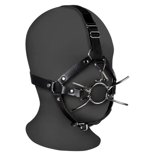 Xtreme Head Harness with Spider Gag and Metal Open-Mouth Gag