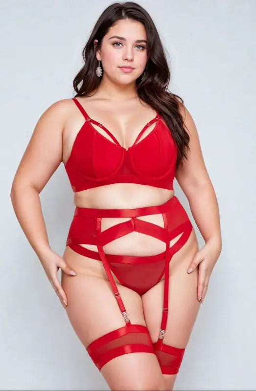 YesX YX870Q Bondage Garter Bra Set for Bold Curves and Passion