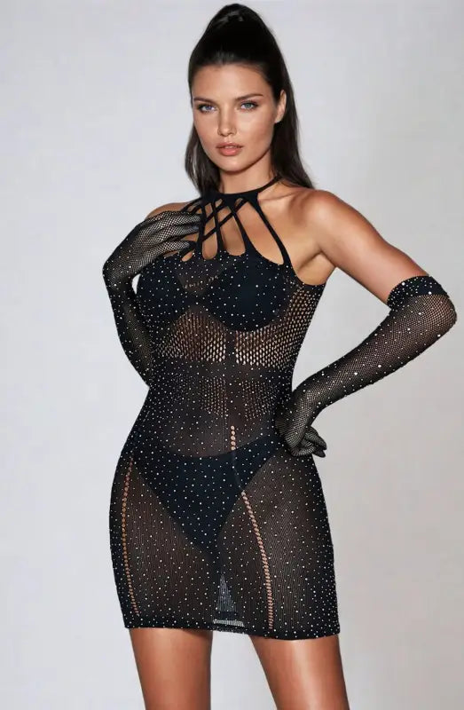 YX865 Sparkle Rhinestone Fishnet for Timeless Ultra-Glam Elegance