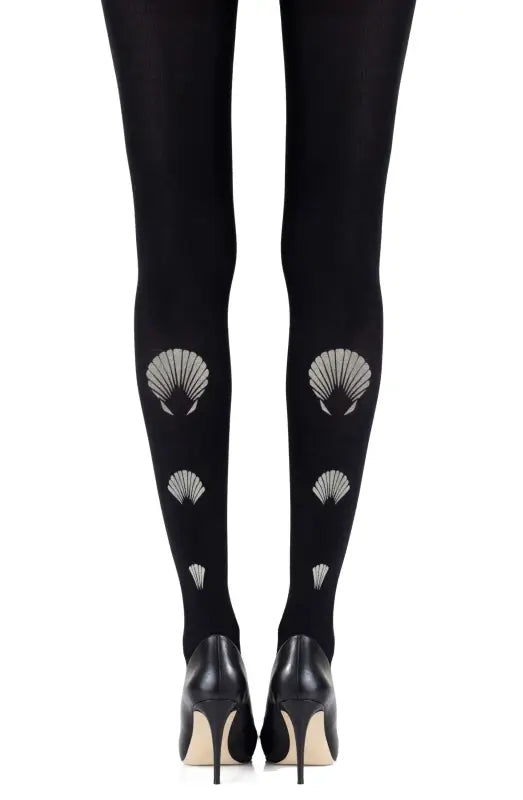 Zohara Black Tights with Two-Sided Shell Prints for Fantasy Style