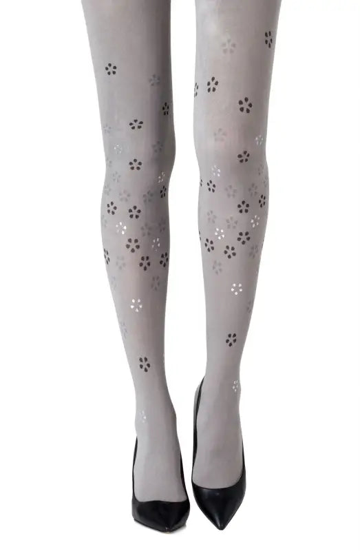 Zohara Cherry Blossom Girl Grey Tights for Elegance and Versatility