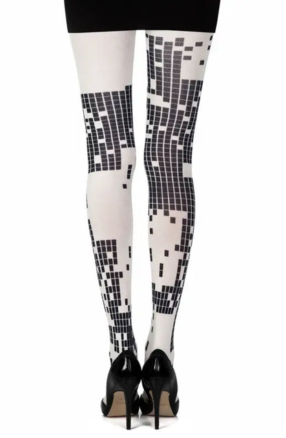 Zohara Game Boy Cream Print Tights for Ultimate Style and Comfort