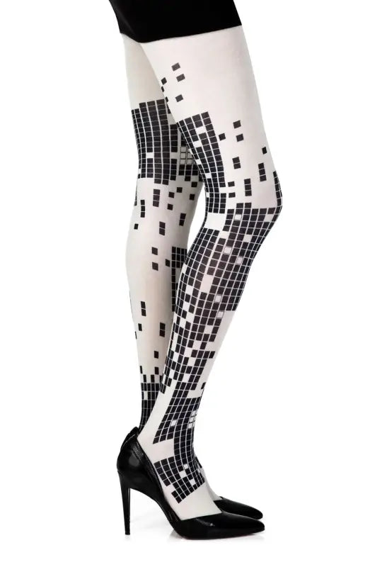 Zohara Game Boy Cream Print Tights for Ultimate Style and Comfort