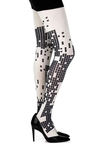 Zohara Game Boy Cream Print Tights for Ultimate Style and Comfort