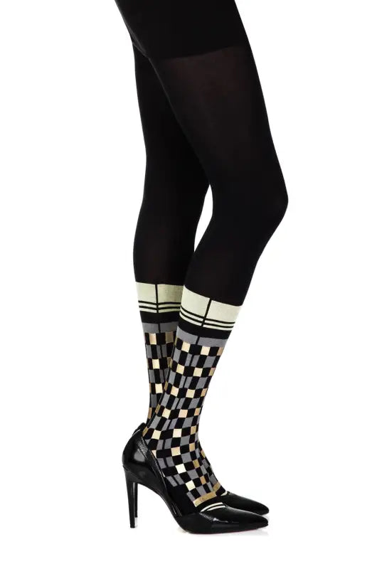 Zohara Happy Socks Denier Reeve Tights with Colorful Socks Print