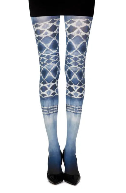 Zohara Sea World White Print Tights with Special Tie-Dye Elegance